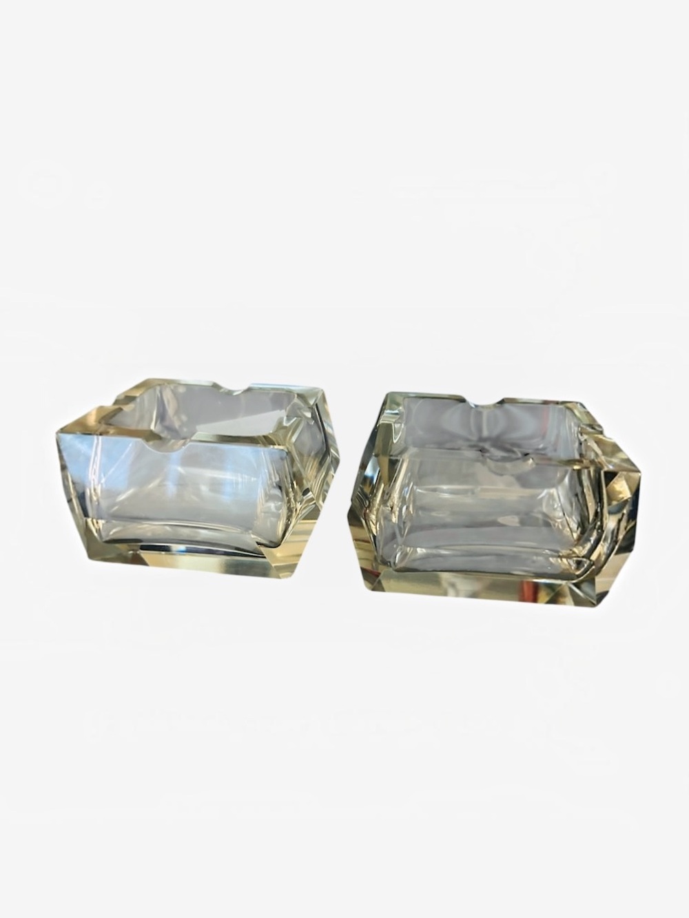Mid-Century Modernist Massive Glass Ashtrays